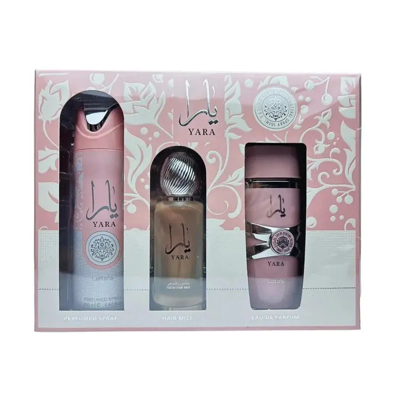 Pack Colección Yara - Eau de Parfum, Hair Mist y Perfume Spray | Lattafa Loweelo