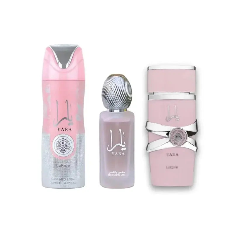 Pack Colección Yara - Eau de Parfum, Hair Mist y Perfume Spray | Lattafa Loweelo